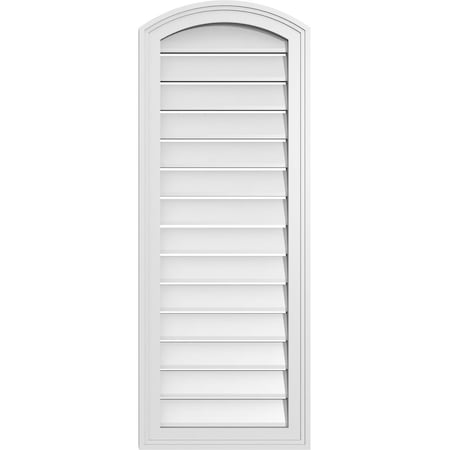 Ekena Millwork Arch Top Surface Mount PVC Gable Vent: Non-Functional, w/2"W x 1-1/2"P Brickmould Frame, 16"W x 40"H GVPAR16X4002SN